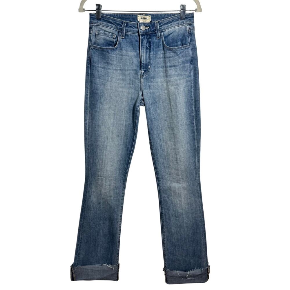 L’Agence Ruth Straight Leg High Rise Jean Summit Wash 27 Quite Luxury Minimalist